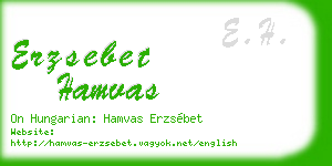 erzsebet hamvas business card